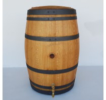 Barikovaná dubová nádrž na vodu 230 litrů s výpustí a víkem