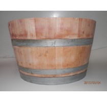 Barikovaný dubový květináč natural 110 litrů 70x48cm